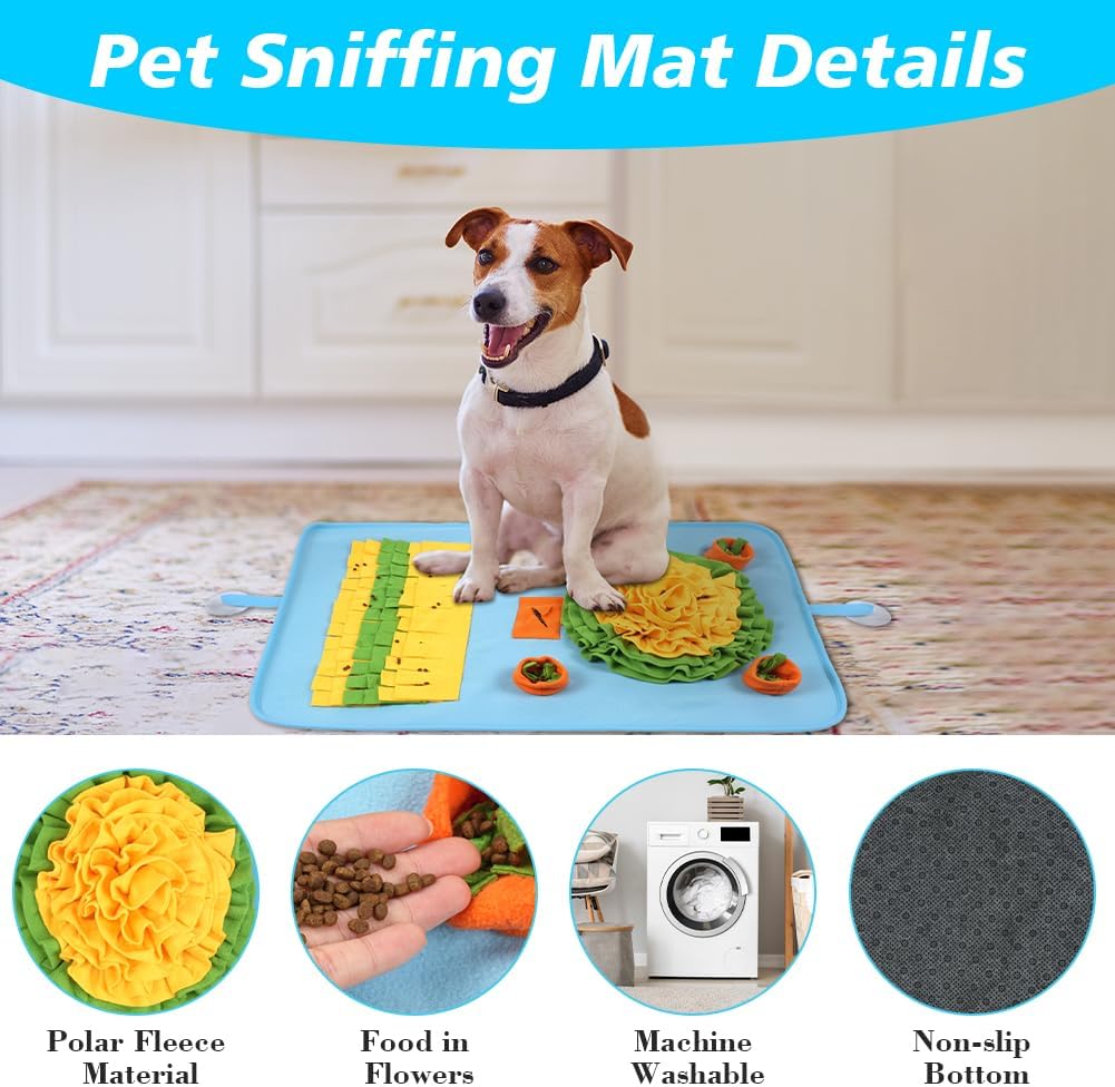 OSDUE Dog snuffle mat, dog sniffing mat, slow feeding pet mat encourages natural foraging skills, feeding