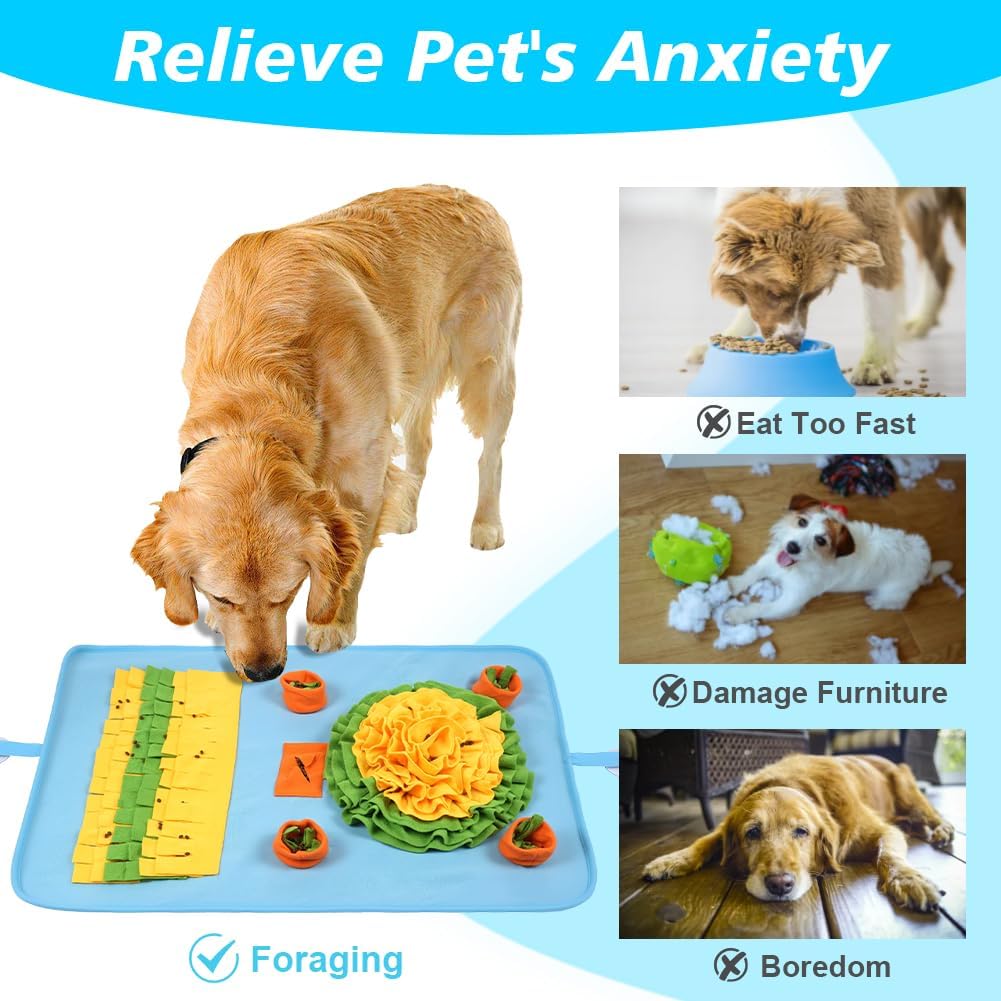 OSDUE Dog snuffle mat, dog sniffing mat, slow feeding pet mat encourages natural foraging skills, feeding