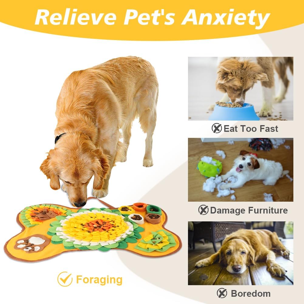 OSDUE Dog snuffle mat, dog sniffing mat, slow feeding pet mat encourages natural foraging skills, feeding