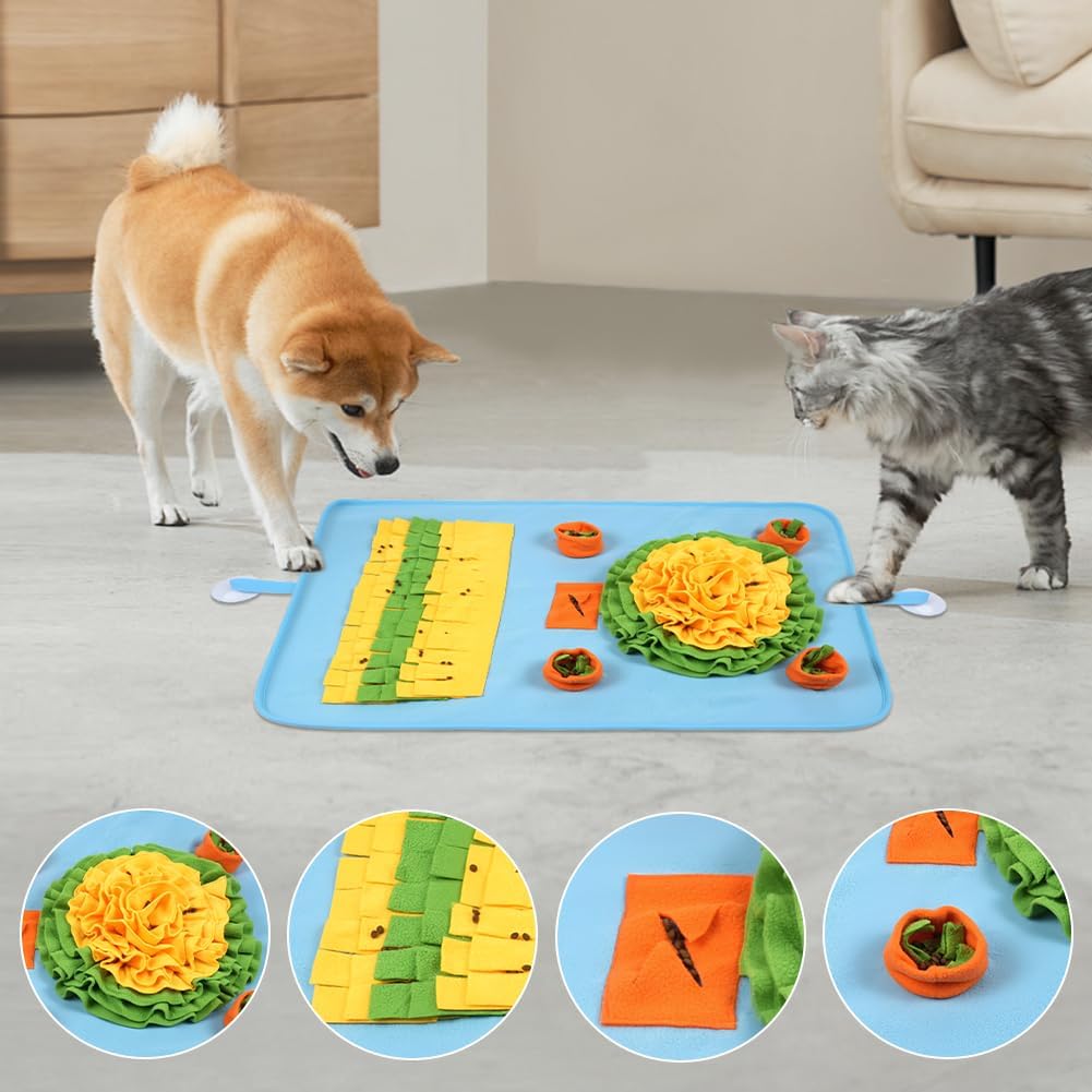 OSDUE Dog snuffle mat, dog sniffing mat, slow feeding pet mat encourages natural foraging skills, feeding