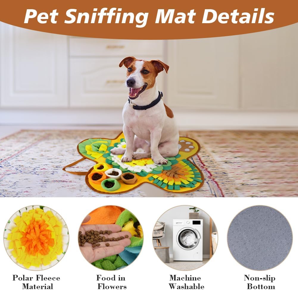 OSDUE Dog snuffle mat, dog sniffing mat, slow feeding pet mat encourages natural foraging skills, feeding