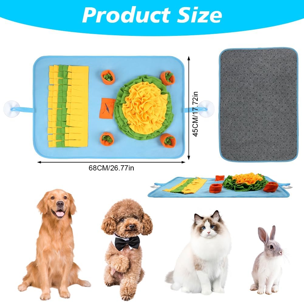 OSDUE Dog snuffle mat, dog sniffing mat, slow feeding pet mat encourages natural foraging skills, feeding