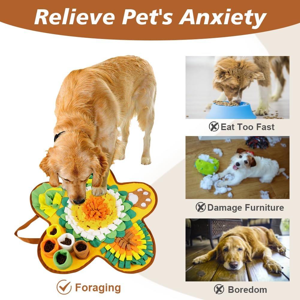 OSDUE Dog snuffle mat, dog sniffing mat, slow feeding pet mat encourages natural foraging skills, feeding