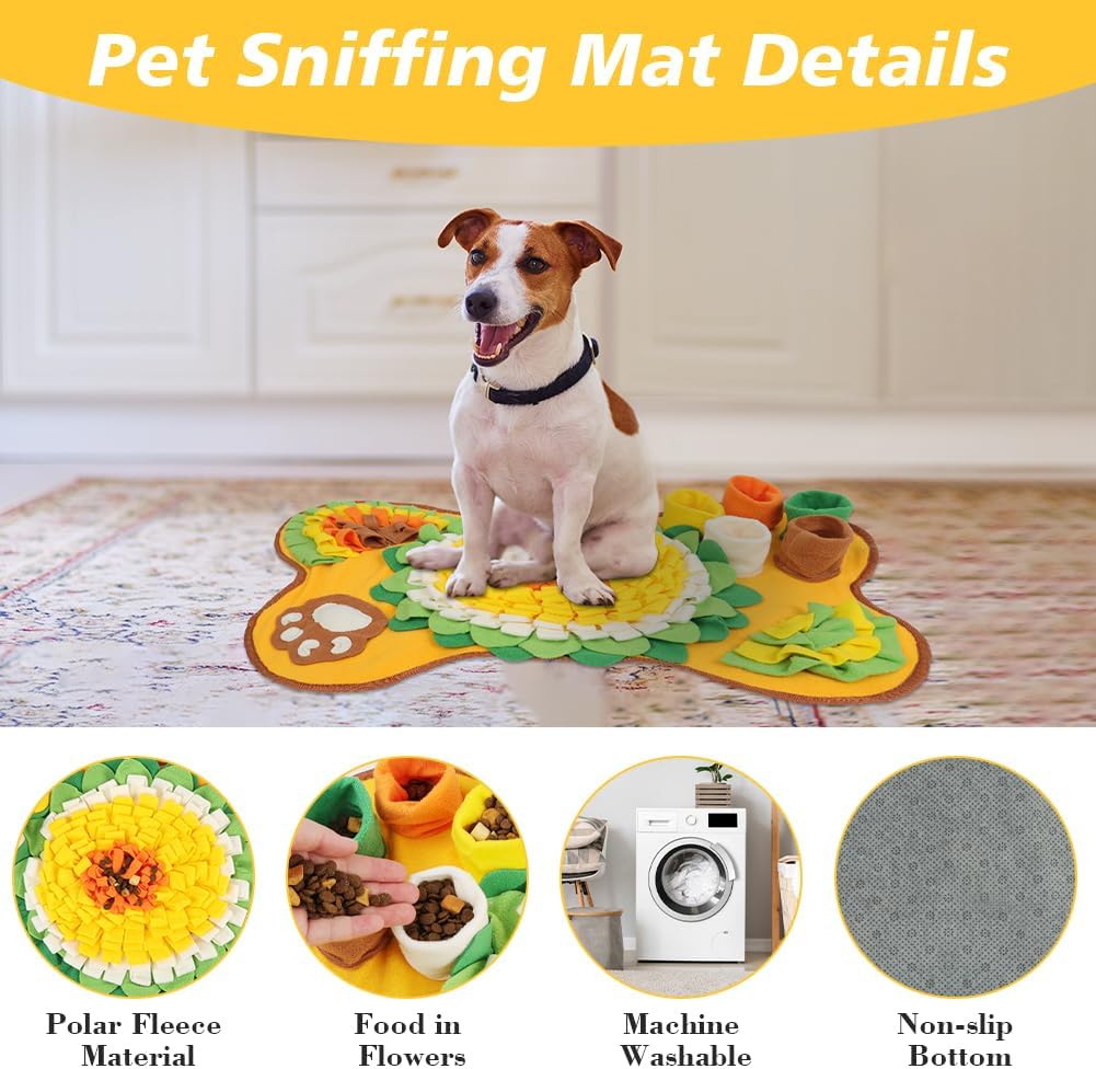 OSDUE Dog snuffle mat, dog sniffing mat, slow feeding pet mat encourages natural foraging skills, feeding
