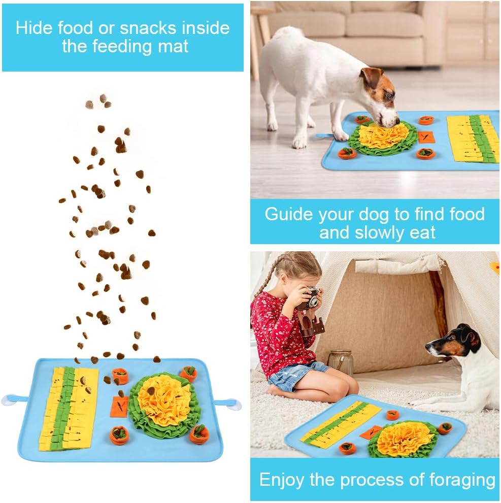 OSDUE Dog snuffle mat, dog sniffing mat, slow feeding pet mat encourages natural foraging skills, feeding