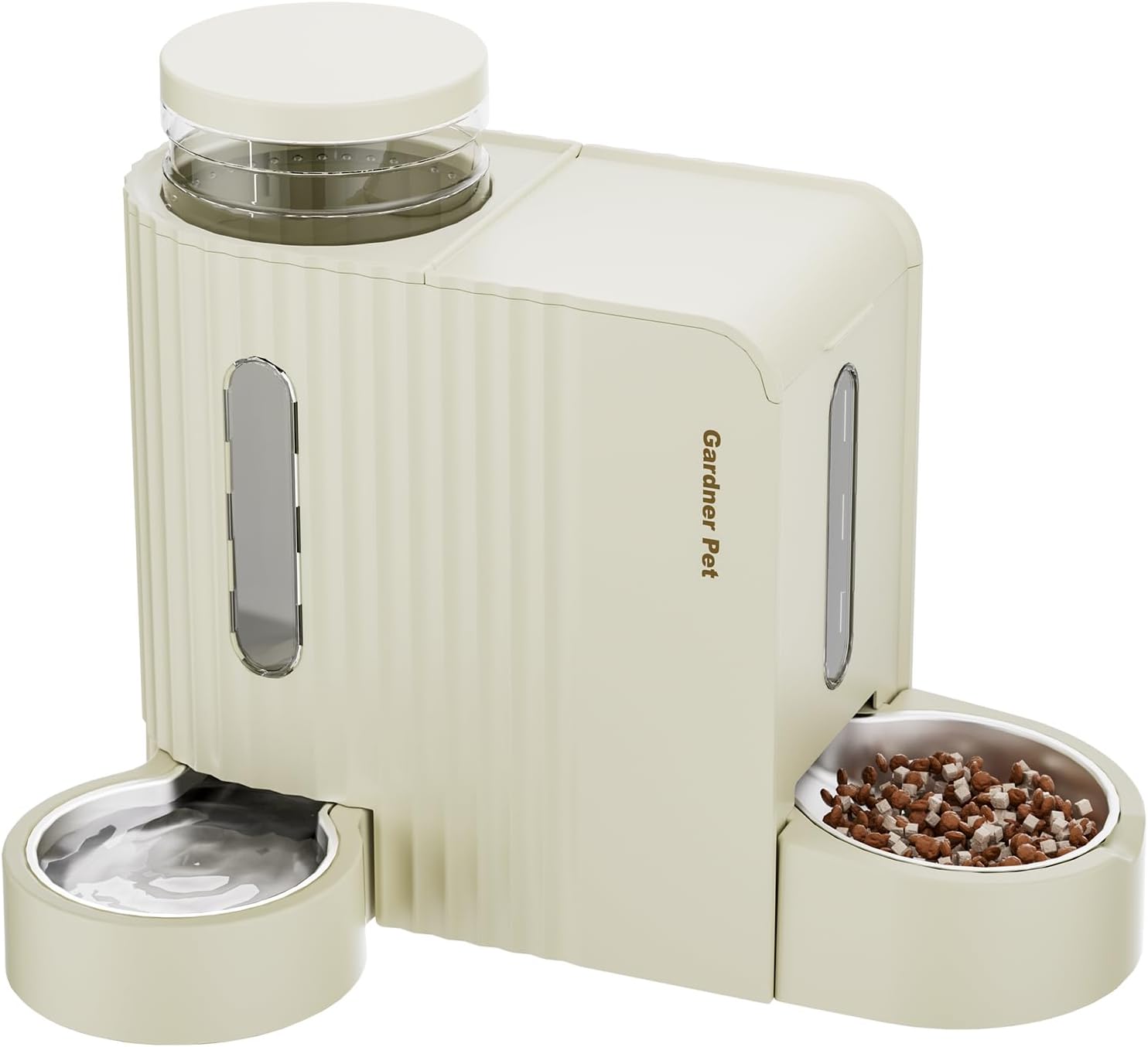 Gardner Pet Automatische waterdispenser 3 l x 2, waterdispenser voor katten en honden door zwaartekracht, voederstation met roestvrijstalen kom, geen stroom, BPA-vrij, hoek verstelbaar, zwart