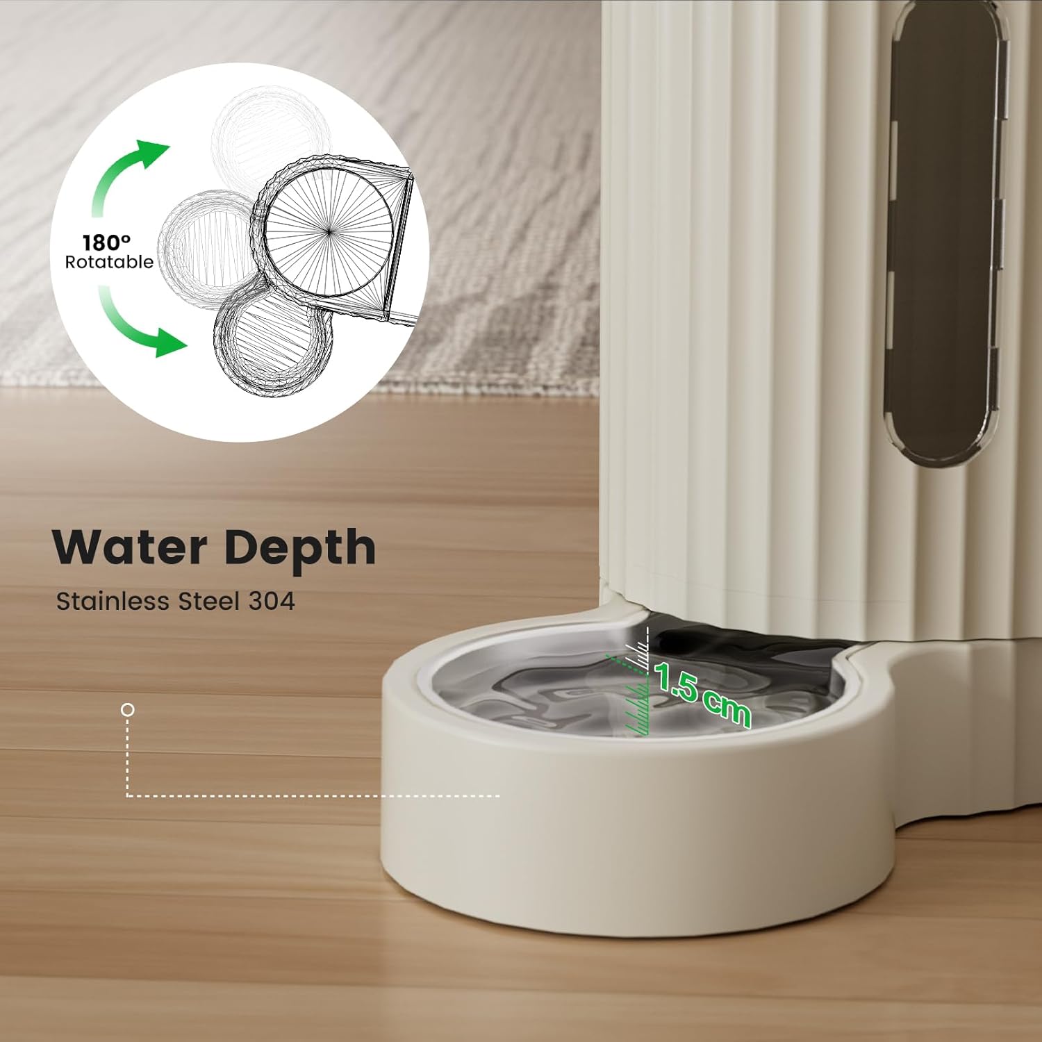 Gardner Pet Automatische waterdispenser 3 l x 2, waterdispenser voor katten en honden door zwaartekracht, voederstation met roestvrijstalen kom, geen stroom, BPA-vrij, hoek verstelbaar, zwart