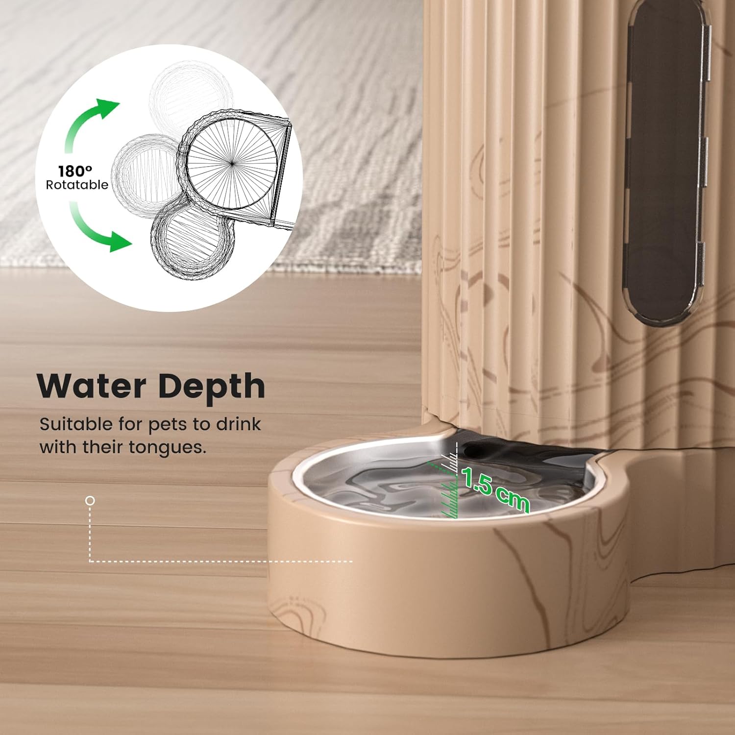 Gardner Pet Automatische waterdispenser 3 l x 2, waterdispenser voor katten en honden door zwaartekracht, voederstation met roestvrijstalen kom, geen stroom, BPA-vrij, hoek verstelbaar, zwart