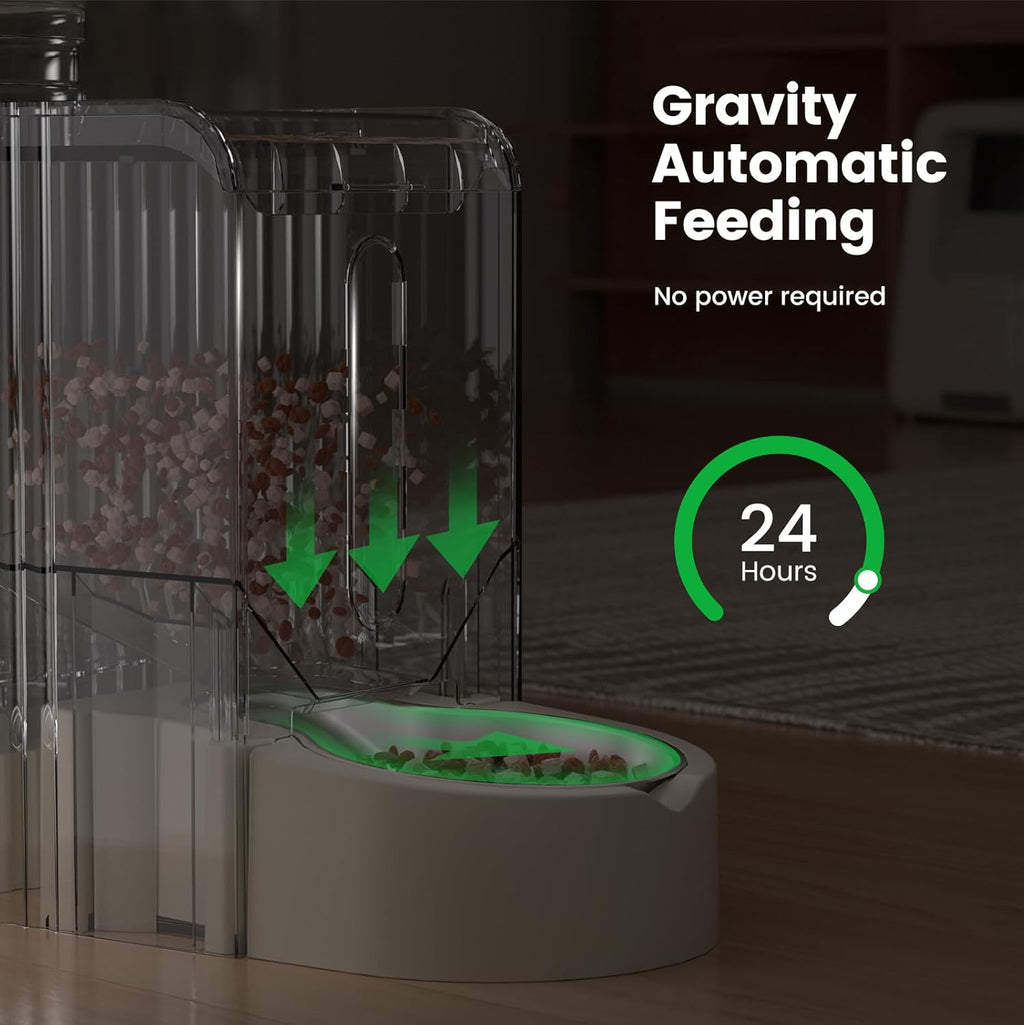 Gardner Pet Automatische waterdispenser 3 l x 2, waterdispenser voor katten en honden door zwaartekracht, voederstation met roestvrijstalen kom, geen stroom, BPA-vrij, hoek verstelbaar, zwart