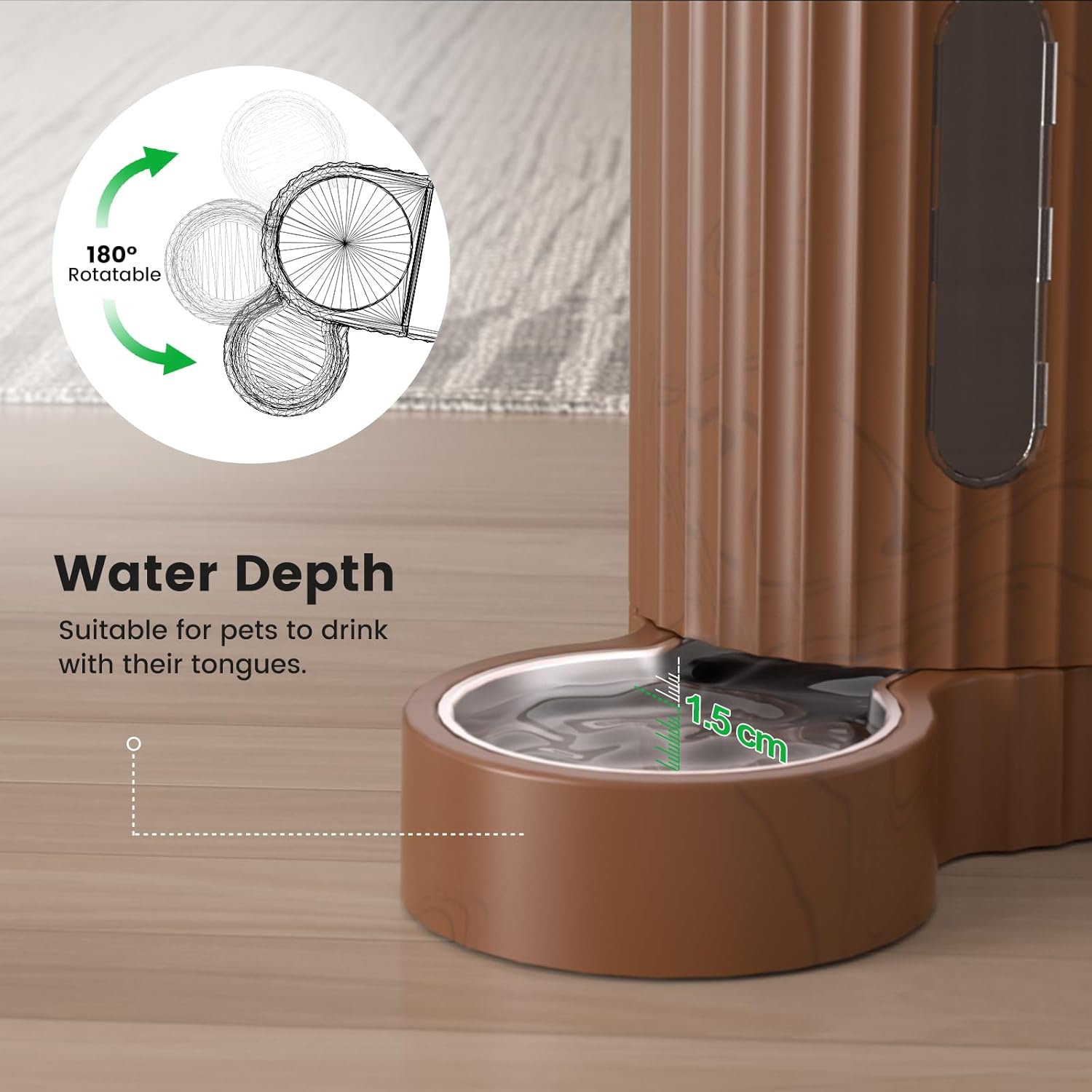 Gardner Pet Automatische waterdispenser 3 l x 2, waterdispenser voor katten en honden door zwaartekracht, voederstation met roestvrijstalen kom, geen stroom, BPA-vrij, hoek verstelbaar, zwart