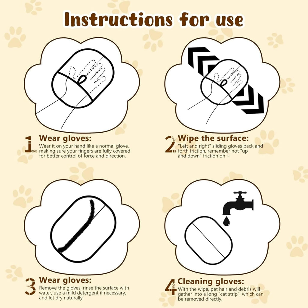 Dubbelzijdige magnetische bonthandschoenen voor honden en katten, vingerloze bonthandschoenen, herbruikbaar, magnetische handschoenen voor huisdieren, kleding, bank