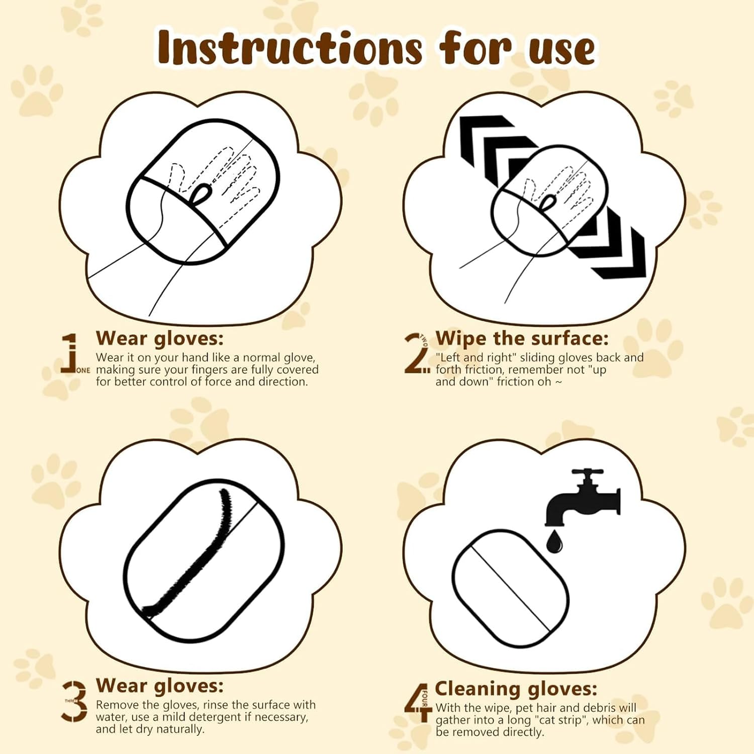 Dubbelzijdige magnetische bonthandschoenen voor honden en katten, vingerloze bonthandschoenen, herbruikbaar, magnetische handschoenen voor huisdieren, kleding, bank