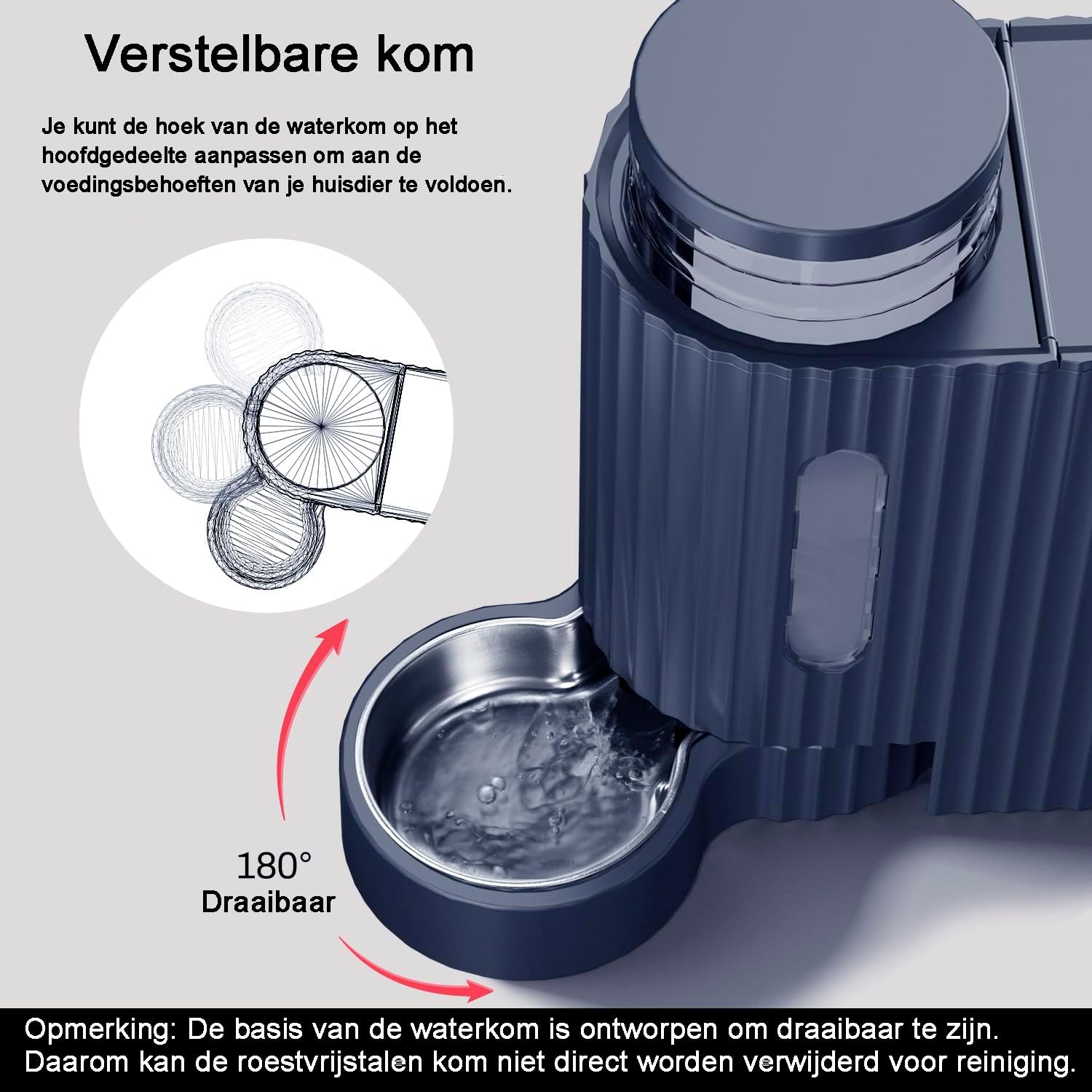 Gardner Pet Automatische waterdispenser 3 l x 2, waterdispenser voor katten en honden door zwaartekracht, voederstation met roestvrijstalen kom, geen stroom, BPA-vrij, hoek verstelbaar, zwart